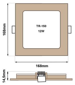 Corp de iluminat LED încastrat SQUARE LED/12W/230V 4200K 16,8x16,8 cm maro
