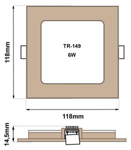 Corp de iluminat LED încastrat SQUARE LED/6W/230V 4200K 11,8x11,8 cm maro