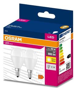 SET 2x bec LED Osram P45 E14/7W/230V 3000K