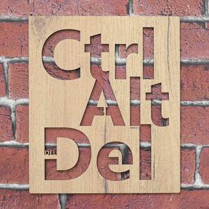DUBLEZ | Tablou din lemn pentru birou - Ctrl Alt Del