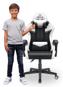 Scaun gaming pentru copii HC - 1004 alb-negru