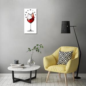 Ceas din sticlă dreptunghiular vertical vin rosu