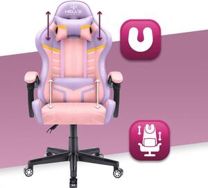 Scaun gaming HC-1004 roz-violet