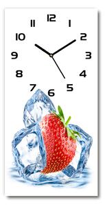 Ceas perete din sticlă dreptunghiular Căpșuni și gheață