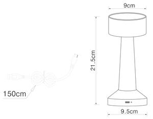 Globo 58447S - Lampă de birou LED tactilă reglabilă ANGELIKA LED/1W/3,7V negru