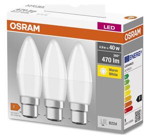 SET 3x bec LED Osram B38 B22d/4,9W/230V 3000K