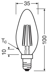 SET 2x bec LED Osram FILAMENT B35 E14/4W/230V 4000K