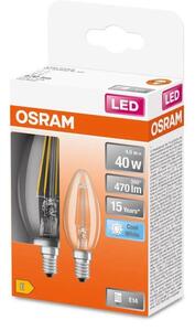 SET 2x bec LED Osram FILAMENT B35 E14/4W/230V 4000K