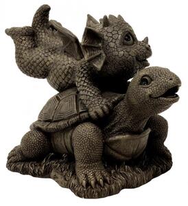 Statueta pentru gradina Dragonel si broscuta Țestoasa 20cm