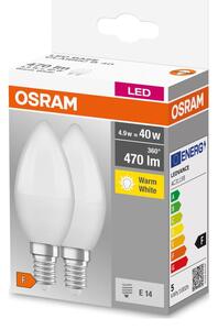 SET 2x bec Osram LED B38 E14/4,9W/230V 3000K
