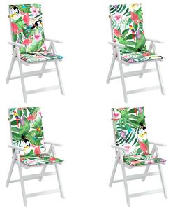 Perne de scaun spătar înalt, 4 buc., multicolor, textil