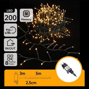 Aigostar - Ghirlandă LED pentru exterior, 200 LED, 8 funcții, 8 m, IP44, alb cald