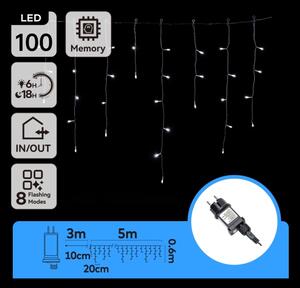 Aigostar - Ghirlandă LED de exterior, 100 LED, 8 moduri, 8 x 0,6 m, IP44, alb rece