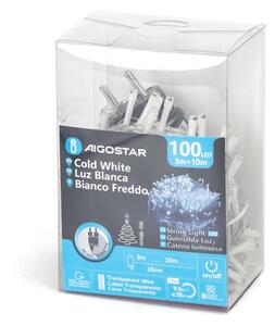 Aigostar - Ghirlandă LED de exterior, 100 LED, 8 funcții, 13 m, IP44, alb rece