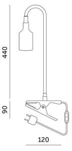Lampă flexibilă de masă cu clemă PLANTY 1xE27/30W/230V negru