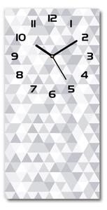 Ceas de sticlă pe perete vertical triunghiuri gri