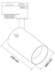 Spot pentru sistem de șină SMOKY 3xGU10/10W/230V negru