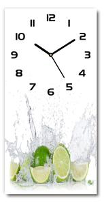 Ceas vertical de perete din sticlă Lămâie verde