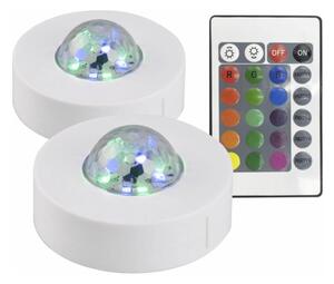 SET 2x corp de iluminat LED RGB decorativ FESTA 3xAAA/4,5V + telecomandă