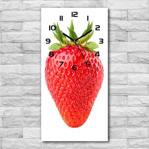 Ceas de sticlă pe perete vertical căpșună