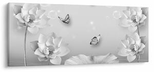Tablou - Design flori și fluturi (120x50 cm)
