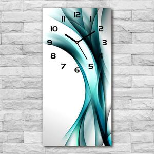 Ceas de sticlă pe perete vertical valuri abstracte