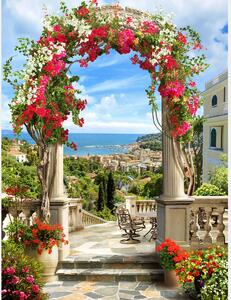 Fototapete, Un balcon arcuit cu flori Art.050005