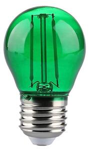 Bec LED FILAMENT G45 E27/2W/230V verde