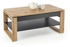 Masuta cafea BETTY, stejar artisan/negru, PAL laminat, 120x65/92x50/72