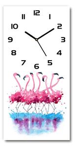 Ceas perete din sticlă dreptunghiular Flamingos