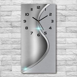 Ceas vertical de perete din sticlă abstracție de metal