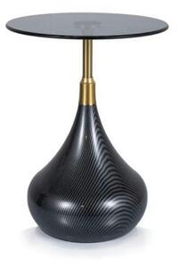 Masuta TAURUS, negru/auriu, sticla/metal, 40x40x54 cm