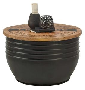 Masuta cafea LEA, maro/negru, lemn/metal, 75x75x45 cm