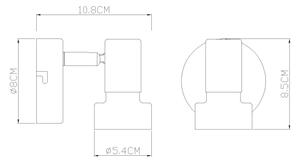 Spot de perete Globo 57917-1N MASON 1xGU10/25W/230V negru/argintiu