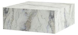 Masuta cafea PRIZMA, alb cu efect de marmura, 90x90x35 cm