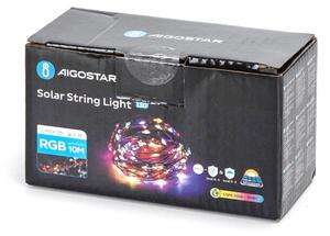 Lanț LED solar Aigostar LED/8 funcții 12m IP65 multicolor