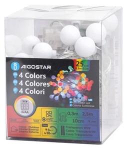Aigostar - Ghirlandă LED pentru exterior, 25xLED/3xAA/8 funcții, 2,8 m, IP44, multicolor