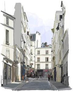 Fototapet. Rue Montmartre, Paris. Art.060031