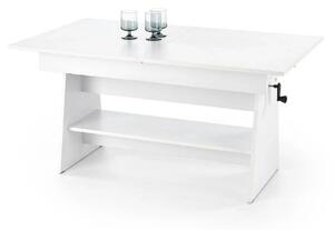 Masuta de cafea extensibila ERIKA, alb, PAL laminat, 120/160x70x61/72