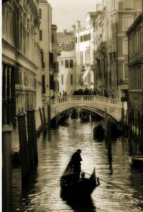 Fototapet. Silueta de Gondola pe un Canalul din Venetia, Italia Art.060013