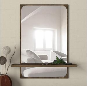Oglindă de perete cu raft EKOL 70x45 cm maro