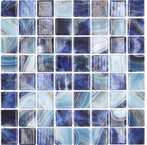 Mozaic piscină sticlă VP56384PUR albastru 31,6x31,6 cm