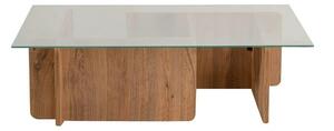 Masuta cafea FLAVIO, pin/transparent, PAL/sticla, 105x65x30 cm
