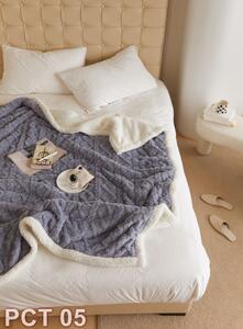 Patura Cocolino, cu blanita, tip tricotaj, 200x230cm, culoare uni, gri inchis, PCT05