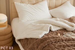 Patura Cocolino, cu blanita, tip tricotaj, 200x230cm, culoare uni, maro , PCT03