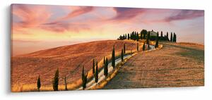 Tablou - Casa pe deal Toscana, Italia (120x50 cm)