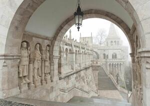 Fototapet. Statui langa Castelul Buda. Art.060099