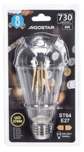 Bec LED Aigostar FILAMENT ST64 E27/6W/230V 2700K