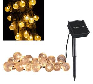 LED șir decorativ solar BUBBLE GLASS 20 LED/8 funcții 4,85 m 600 mAh IP44