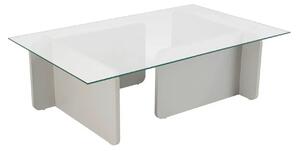 Masuta cafea FLAVIO, gri/transparent, PAL/sticla, 105x65x30 cm